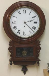 English 8 Day Mahogany Case Wall Clock Time Piece