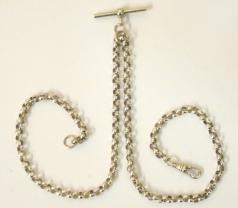 Silver double albert chain