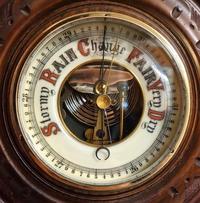 Small Carved Wood Surround Wall Barometer