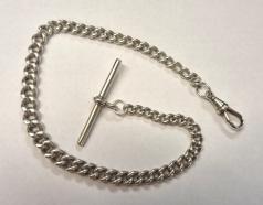 Graduated silver pocket watch chain