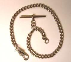 New silver plated pocket watch chain