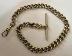 Early 20th century nickel pocket watch chain