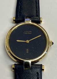 Ladies Silver Gilded Cartier Navy Faced Watch