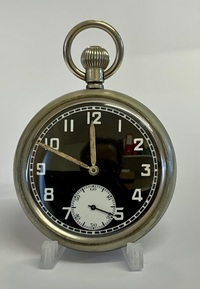 Record Black Dial Military Open Face Pocket Watch Ref L.5347