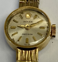 Ladies Gold Rolex Precision Dress Watch