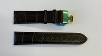 22mm Edox Brown Leather Strap Crocodile Pattern