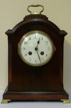 french 8 day japy freres stained oak and mahogany bracket clock