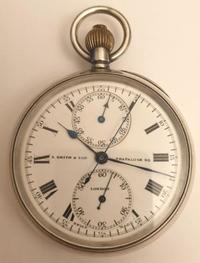 S.Smith & Sons Silver Cased Chronograph Pocket Watch