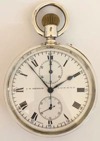 J.W.Benson Silver Cased Chronograph Pocket Watch