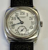 Swiss J.W.Benson Silver Hand Wind Wristwatch