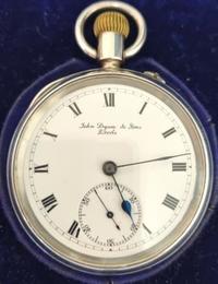 English Silver Cased 3/4 Plate Pocket Watch By John Dyson & Son