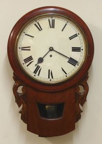 English 8 Day Mahogany Case Fusee Time Piece
