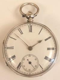 English Silver Cased Fusee Key Wind Pocket Watch c1871