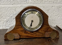 Smiths 8 Day Oak Mantel Clock with Vintage Pennies