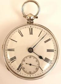 English Silver Cased Fusee Key Wind Pocket Watch c1864