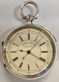 English Silver Cased Fusee Key Wind Chronograph