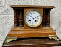Brass Footed Striking Mantel Clock