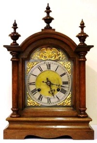 Wooden Cased 8 Day Bracket Clock
