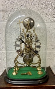 Domed Victorian Fusee Skeleton Clock