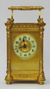 French 8 Day Time Piece Carriage Clock