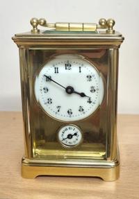 French 8 Day Time Piece Alarm Carriage Clock