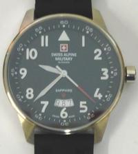 New Swiss Alpine Military Quartz Wristwatch Black Rubber Strap
