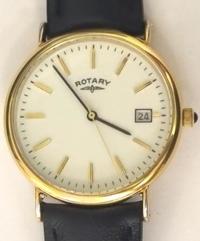 Swiss Rotary Gents Gold Plated Quartz Date Watch