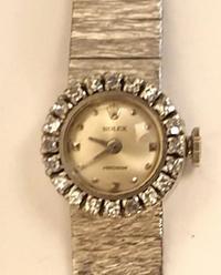 Ladies Rolex Precision 18K White Gold Wristwatch