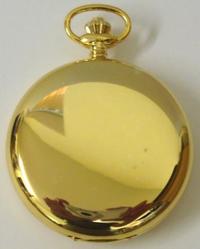 New Gold Plated Full Hunter Pocket Watch Top Wind