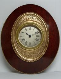 Brass and Mahogany Straddle Clock