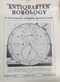 Antiquarian Horology September 1976 IX No.8