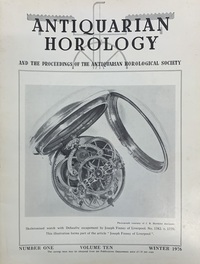 Antiquarian Horology Winter 1976 X No.1