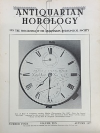 Antiquarian Horology Autumn 1977 X No.4