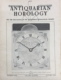 Antiquarian Horology Autumn 1978 XI No.1