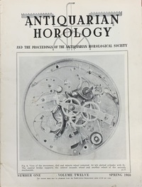 Antiquarian Horology Spring 1980 XII No.1