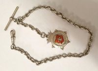Silver Albert Watch Chain With Medallion Fob