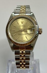 Ladies Swiss Rolex Steel and 18ct gold 69173 Oyster Perpetual Datejust Wristwatch With service Box and Papers