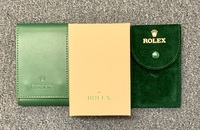 Pre Owned Rolex Box with 2 Green Pouches Velvet Pouch and Leather Pouch