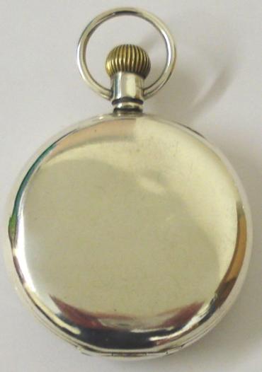 Swiss silver cased pocket watch with London hallmark for 1936 by J.W.Benson. Top wind and time change with white enamel dial and black Roman hours with blued steel hands and a subsidiary seconds dial. Signed 15 jewel lever movement reference 9398, case numbered #655245.