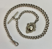 Silver Single Albert Pocket Watch Chain Early C20th