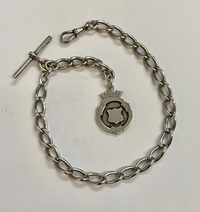 Silver Fattorini & Sons Single Albert Pocket Watch Chain