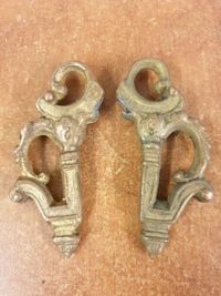 Pair off Side Ornaments Antique Brass for Clock or Similar