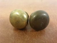Pair of Round Solid Antique Brass Handles for Clock Case