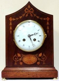 French Walnut Chiming Mantel Clock